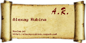 Alexay Rubina névjegykártya